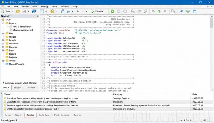 Programming in the MetaTrader 4 terminal